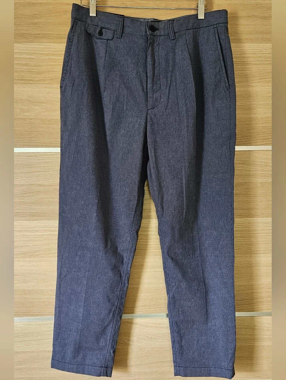 NWT Banana Republic Relaxed Tapered Fit Pants Men's 33x32 Blue  Cotton Ankle